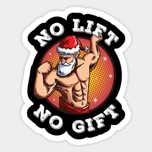 No Lift No Gift Santa Claus Gym Christmas Xmas Sticker